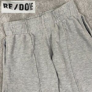 RE/DONE Originals Jogger Adult Size Small Gray French Terry 31" Inseam Ankle Zip